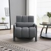 Modern Linen Upholstered Accent Chair with Pillow for Living Room, Bedroom, Office - 2 of 4