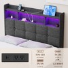 NicBex Full/Queen/King Upholstered Bed Frame with Storage Headboard and 2 Drawers,Platform Bed Frame with LED Light,Charging Station,Easy Assembly - 4 of 4