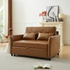 GlasFlength Seating Sets, Elegant Circular Design Sofa, Enhanced with Patterned Accent Pillows, Brown, 51.57"*34.25"*33.85" - 3 of 4