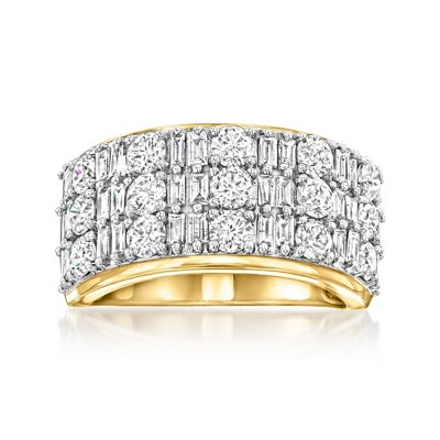 Ross-Simons 2.00 ct. t.w. Round and Baguette Diamond Ring in 14kt Yellow Gold