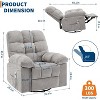 Rocking Recliner Chair with Vibration Massage and Heat, 360° Swivel Oversized Recliner Sofa with Side Pocket, Perfect for Living Room,Bedroom,Nursery - 3 of 4