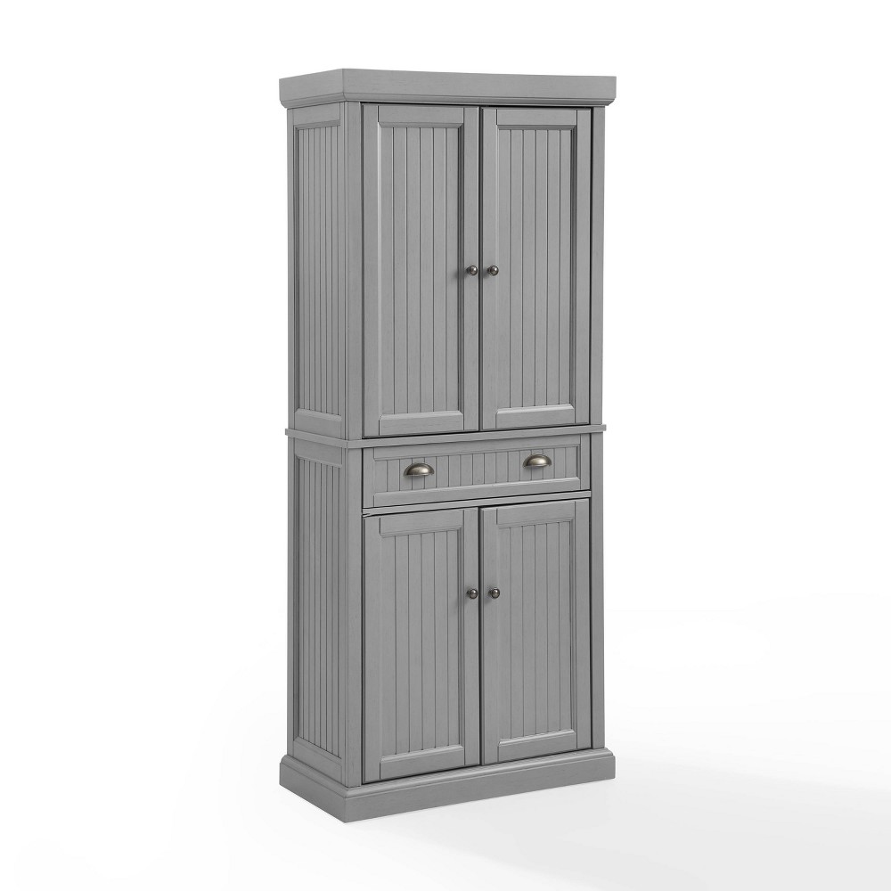 Photos - Kitchen System Crosley Seaside Pantry Distressed Gray  