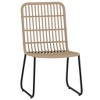 vidaXL Patio Dining Set Seat 3/5/7 Piece Black/Oak 31.5"/55.1" Table Length - Oak 55.1" Table Length 6 Items - 3 of 4