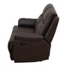 MAYEERTY Reclining Loveseat, 2-Seat Breathable Semi-PU Leather Recliner with Adjustable Backrests for Living Room, Brown - 4 of 4