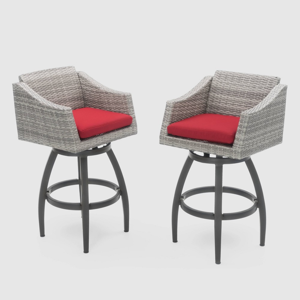 Cannes Swivel Barstool Set - Red - RST Brands
