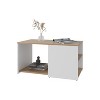 Kaibito Coffee Table with Open Storage, White+ Natural Oak - 4 of 4