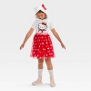 Girls' Hello Kitty Hooded Cosplay Short Sleeve Tutu Dress - Red/White - 4 of 4