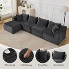 107"/ 137" Modular Sectional Cloud Couch,Deep Seat Boneless Couch,Convertible Comfy Floor Sofas with Ottomans and Memory Foam - 3 of 4