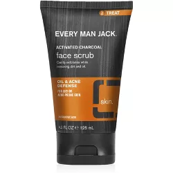 Every Man Jack Men's Exfoliating Activated Charcoal Face Scrub, Help Unclog Pores, Prevent Breakouts - 4.2 fl oz