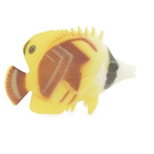 Collectible Wildlife Gifts | Butterfly Fish, Threadfin Butterflyfish, Rubber Fish Design, Realistic Figure, Toy Model, Gift,   2 1/4"   F3452 B48 - 1 of 4
