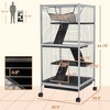 45" H Rolling Small Animal Cage with Hammock, Ferret Cage, Chinchilla Cage, Pet Habitat with 6 Doors - 3 of 4