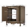 Christopher Knight Home Reese Vintage 30" Wood Bathroom Vanity with Ceramic Sink and 2 Doors, Antique Brown - 3 of 4
