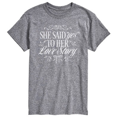 Women's - Instant Message - Yes To Her Love Story Short Sleeve Graphic T-Shirt