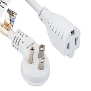 SANOXY 1ft Ultra Low Profile Power Extension Cord NEMA 5-15P to NEMA 5-15R, White - 1 of 2