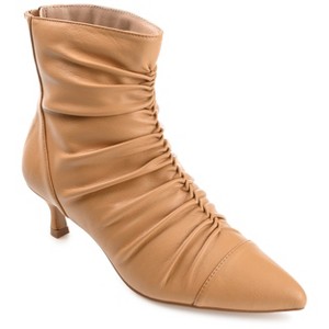Journee Collection Womens Chevi Pointed Toe Kitten Heel Ankle Booties - 1 of 4