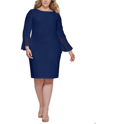 Calvin Klein Womens Solid Sheath Dress
