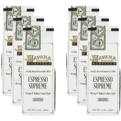Havana Roaster's Coffee Espresso Supreme Ground - Case of 6 - 12 oz
