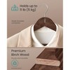 30-Pack Solid Birch Wood Hangers with Pants Bar & 360° Swivel Hooks, Space Saving Closet Organizers for Jackets Coats - 3 of 4