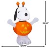 Gemmy Airblown Inflatable Snoopy in Pumpkin Outfit Peanuts, 4 ft Tall, Multicolored - 3 of 4