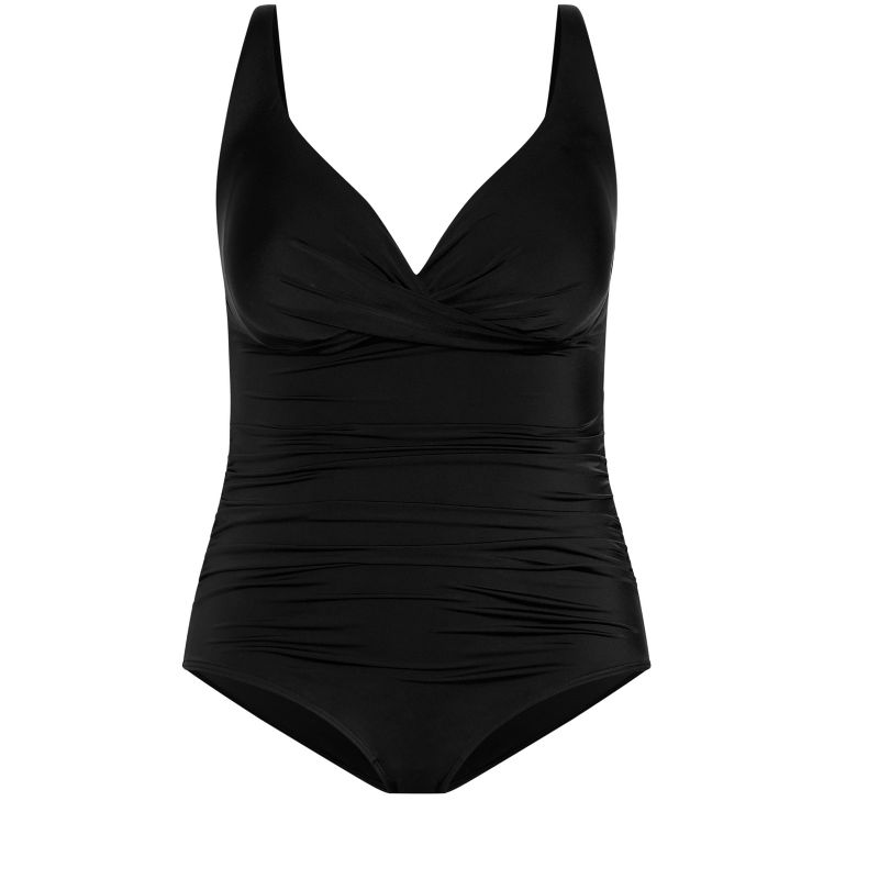 Women's Plus Size Azores Drape 1 Piece - black  | CITY CHIC, 3 of 4