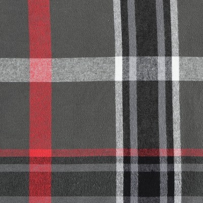 Gray and Red Plaid Sherpa Fleece Reversible Throw Blanket, 50"x60"