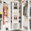 Rotating 7-Tier Shoe Rack Tower with Open Shelves and High Bottom Design, Space-Saving Organizer for Entryway or Closet-3irtyhousy - 2 of 4