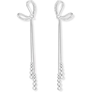 Pearl Earrings for Women, for Wedding, Bow Stud Jewelry as Christmas Gifts Statement Silver as Boho Prom Accessorie - 1 of 4