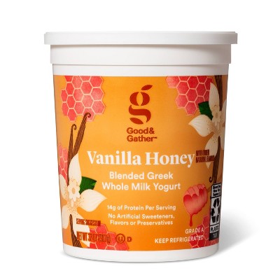 Vanilla Honey Blended Greek Whole Milk Yogurt - 32oz - Good &#38; Gather&#8482;