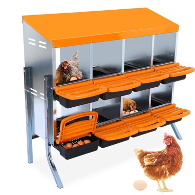 Chicken Nesting Box,Chicken Egg Laying Box with Compartments, Roll Away Eggs Laying Boxes, Nesting Boxes, indoor & Outdoor Use,Easy Egg Collection