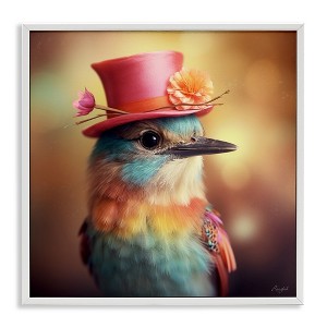 Stupell Industries Pastel Bird in Hat Framed Giclee Art - 1 of 4