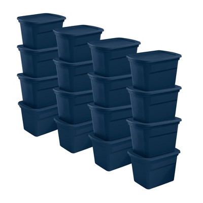 Sterilite 18 Gallon Plastic Stackable Storage Tote Container Bin, Red