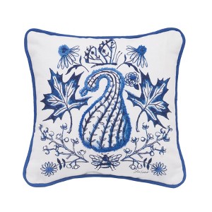 C&F Home Blue Harvest Gourd Small Petite Throw Pillow - 1 of 3