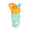 Zak Designs 16 fl oz Polypropylene Glow in the Dark Cypress Mickey Straw Bottle Orange/Teal Green - 4 of 4