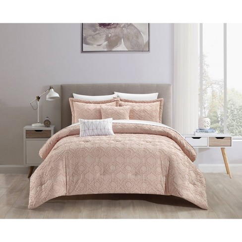 Queen Janea 5pc Comforter Set Rose - Chic Home Design: Microfiber ...