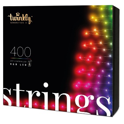 Twinkly TWS400STP-GUS 400 LED RGB Multicolor 105 ft Decorative String Lights, Bluetooth WiFi and App Controlled, for Home and Bedroom