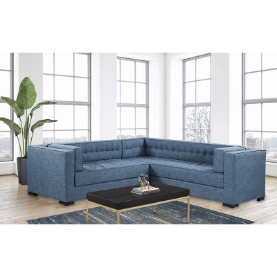 Jasper Left Facing Sectional Sofa Indigo - Chic Home Design
