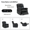 Set of 2 Lorenzo Genuine Leather Power Rocking Recliner | ARTFUL LIVING DESIGN - 3 of 4