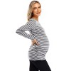 BLUEMING Womens Maternity Shirts Long Sleeve Crew Neck Basic Tank Tops Side Buttons Pregnant Shirts - 4 of 4