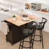 Costway Kitchen Island Cart on Wheels, Mobile Kitchen Island Rolling Island Trolley w/ 2-Door Cabinet - 3 of 4