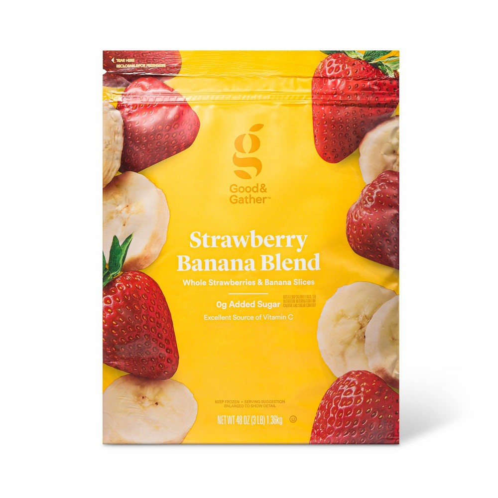 WHOLE STRAWBERRIES & BANANA BLEND SLICES