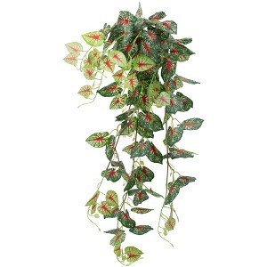 Northlight 39.5" Caladium Spring Floral Artificial Hanging Bush - Green/Red - 1 of 4