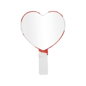 Unique Bargains Heart Shape Cosmetic Mirror Red White 1 Pc - 1 of 3