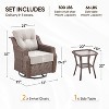 3 Pieces Outdoor Gliders Chairs Swivel Chairs with Side Table Set of 3 - 2 of 4