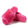 EZ Feet Women's Genuine Shearling X-Band Fuzzy Slide Slipper - 2 of 4