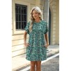 Womens Cauual T Shirt Dress Summer Shift Sundess Floral A Line Lounge Dress V Neck Floral Mini Dress Short Sleeve Beach Dress - 3 of 4