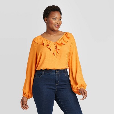 women's plus size yellow tops