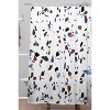 Emanuela Carratoni Autumnal Terrazzo Texture Shower Curtain Blue - Deny Designs: Microfiber, Easy Care, Ring Top - 2 of 4