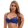 INSPIRE CHIC Women's Lace Trim Full Coverage Adjustable Strap Push Up Convertible Bra Set 2 Pcs - 4 of 4