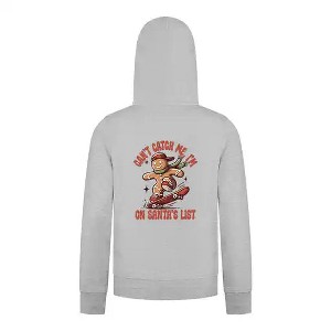 Everyday Kids Christmas Collection Gingerbread Skateboard Boys Zip Up Hoodie – Holiday Sweatshirt -Heather Gray - 1 of 1