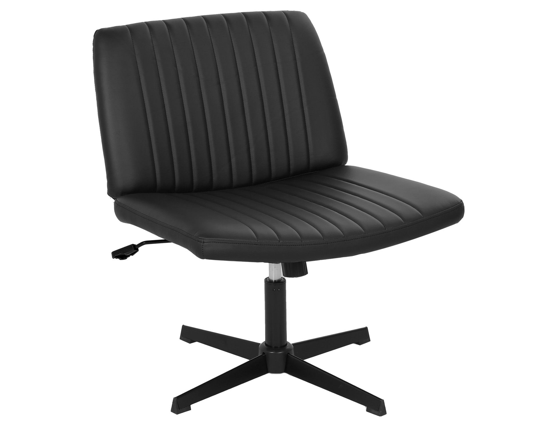 BestMassage Criss Cross Chiar Armless Adjustable Swivel Padded Home Office Desk Chair Wide Seat Computer Task for Home Office, Black